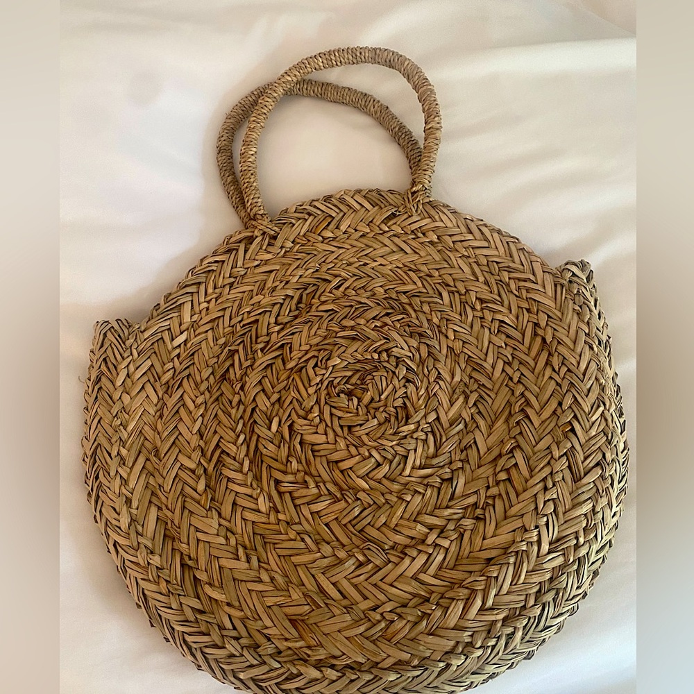 Reformation circle straw bag